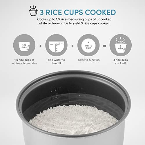 Aroma Housewares Aroma Housewares (MRC-903D) Mi 3-Cup (Cooked) (1.5-Cup UNCOOKED) Digital Cool Touch Mini Rice Cooker,White