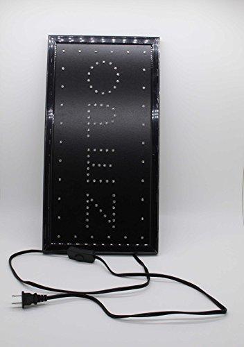 FixtureDisplays FixtureDisplays \"Open\" Animated LED Sign with Hanging Chain, Vertical - Red Blue 19546