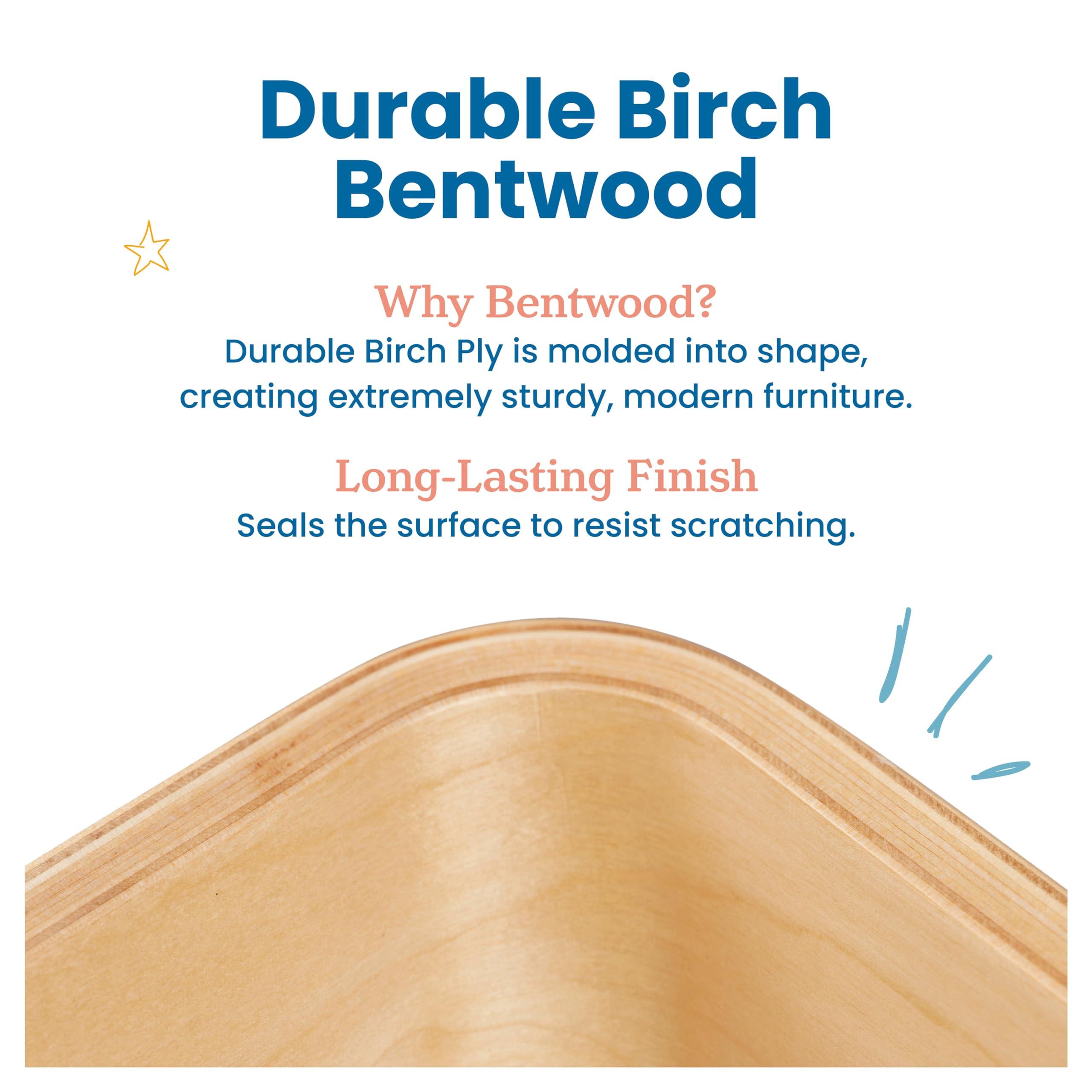 ECR4Kids ECR4Kids Bentwood Multipurpose Table and Chair Set, Kids Furniture, Natural, 3-Piece