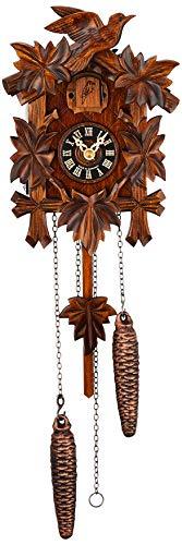 River City Clocks River City Clocks 12 Melody Quartz Cuckoo Clock with Five Leaves and Bird