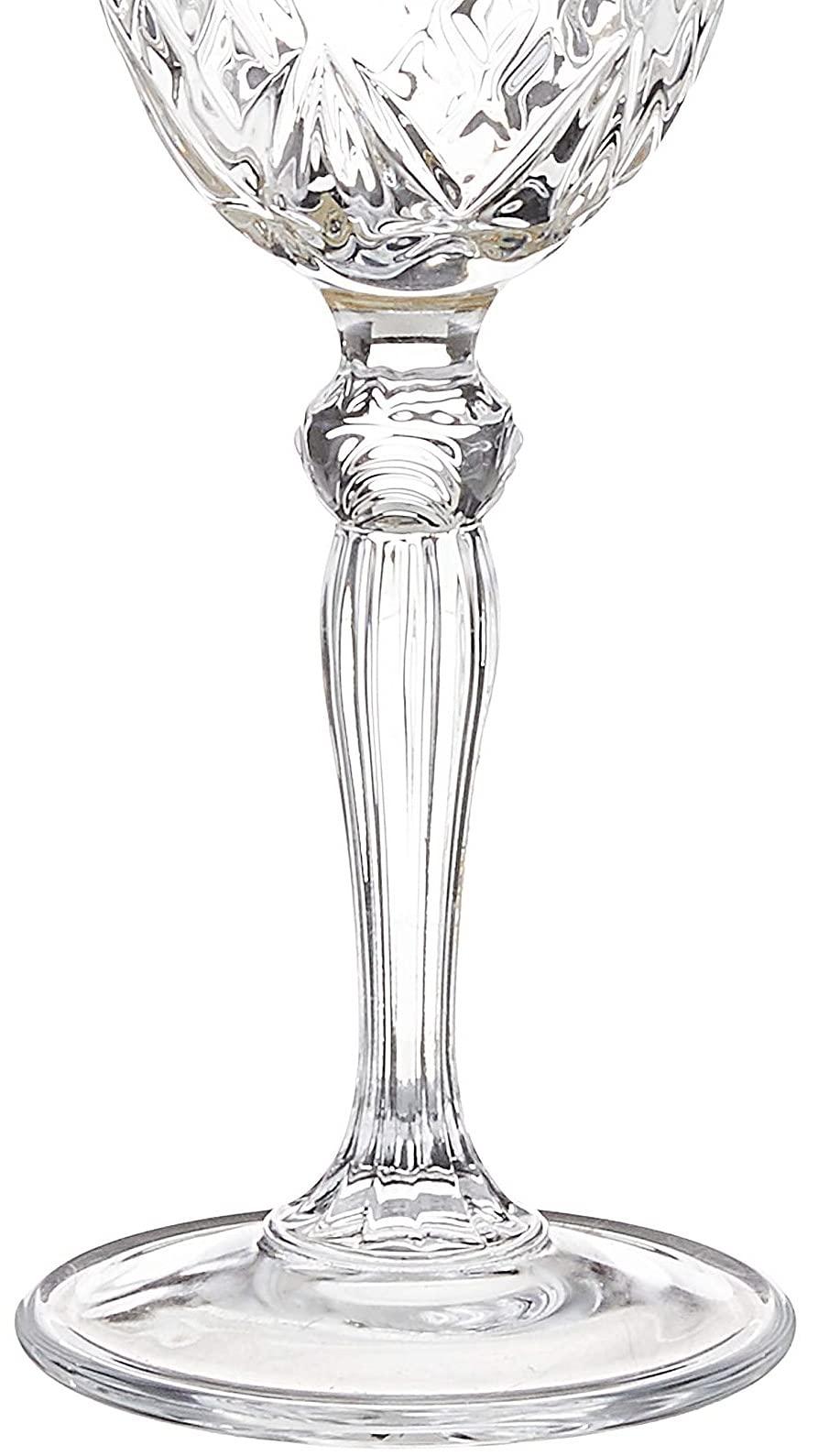 Lorren Home Trends Lorren Home Trends Siena Collection Crystal White Wine Glass with Gold Band Design, Set of 4,6 fl oz