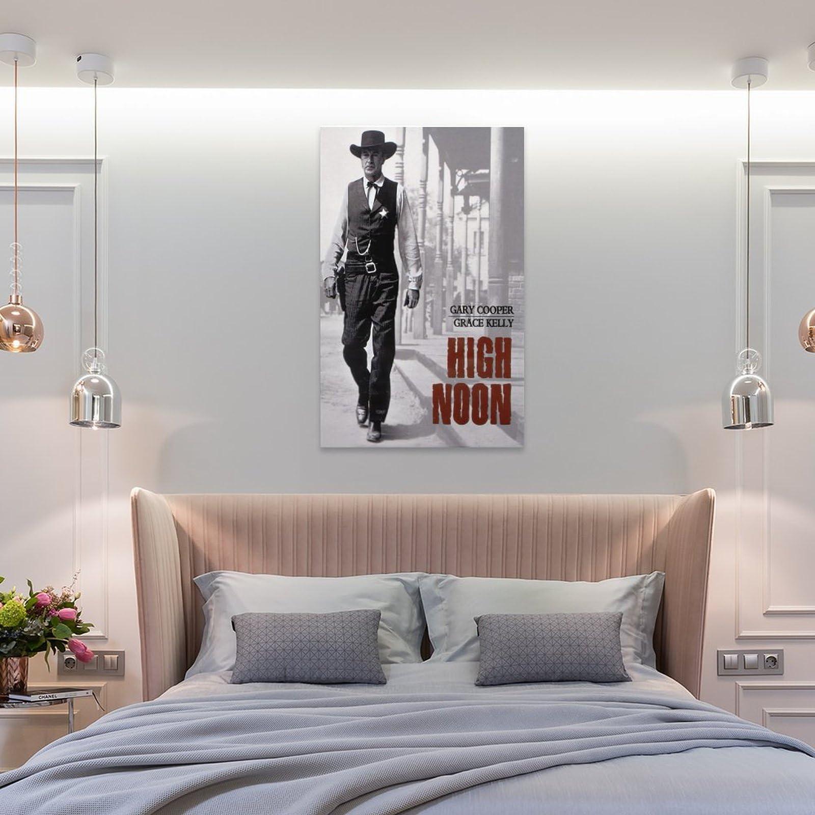 Generic High Noon Poster Classic Western Movie Poster Hd Retro Art Waterproof Poster Artworks Canvas Poster Room Aesthetic Wall Art Prints Home Modern Decor Gifts Framed-unframed 16x24inch(40x60cm)