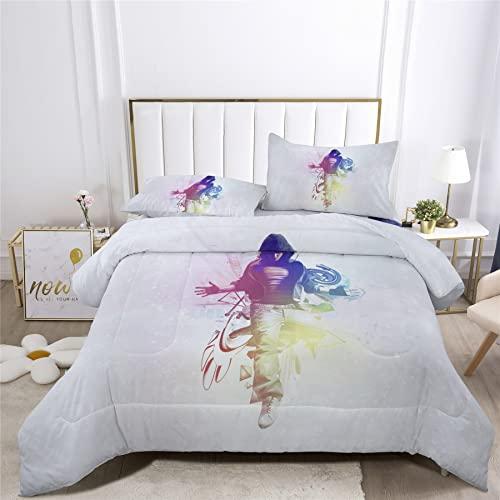 XIICOO XIICOO Teens Boys Queen Rock Music Comforter Set Jazz Music Rock Music Bedding Set 1 Comforter+2 Pillowshams(3Pcs) or Sheet (4Pcs) (D,FULL-3PCS)
