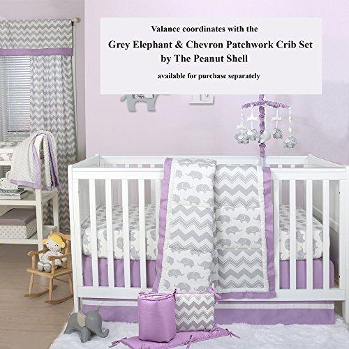 The Peanutshell Grey and Purple Chevron Window Valance by The Peanut Shell - 100% Cotton