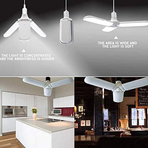 KLED KLED Foldable LED Garage Light Bulb, Super Bright, 45W (300W Equivalent), 3200 Lumen, 4000K (Daylight White), Medium Base E26, for Garage Warehouse High Bay Barn Backyard (4000K-Daylight White)