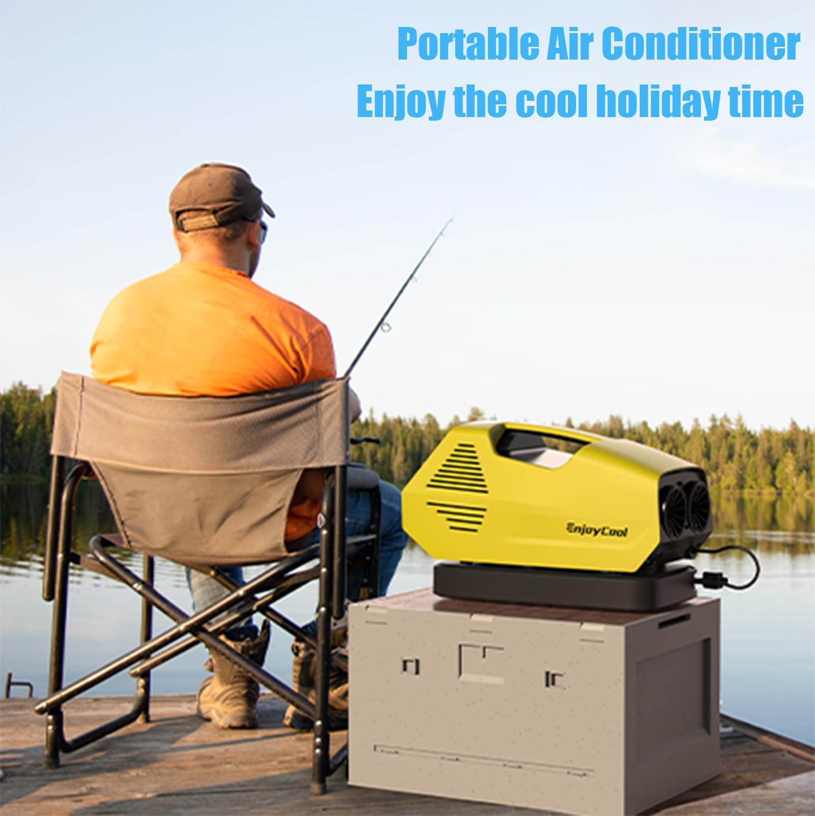 MOSSANTFUL Portable Air Conditioners Tent Air Conditioner Camping Air Conditioner 2380Btu Home Ac Cooling Unit 24Volt 220W Low Power Consumption For Outdoor Camping Tent Car Truck Parties Fishing Van And Rv