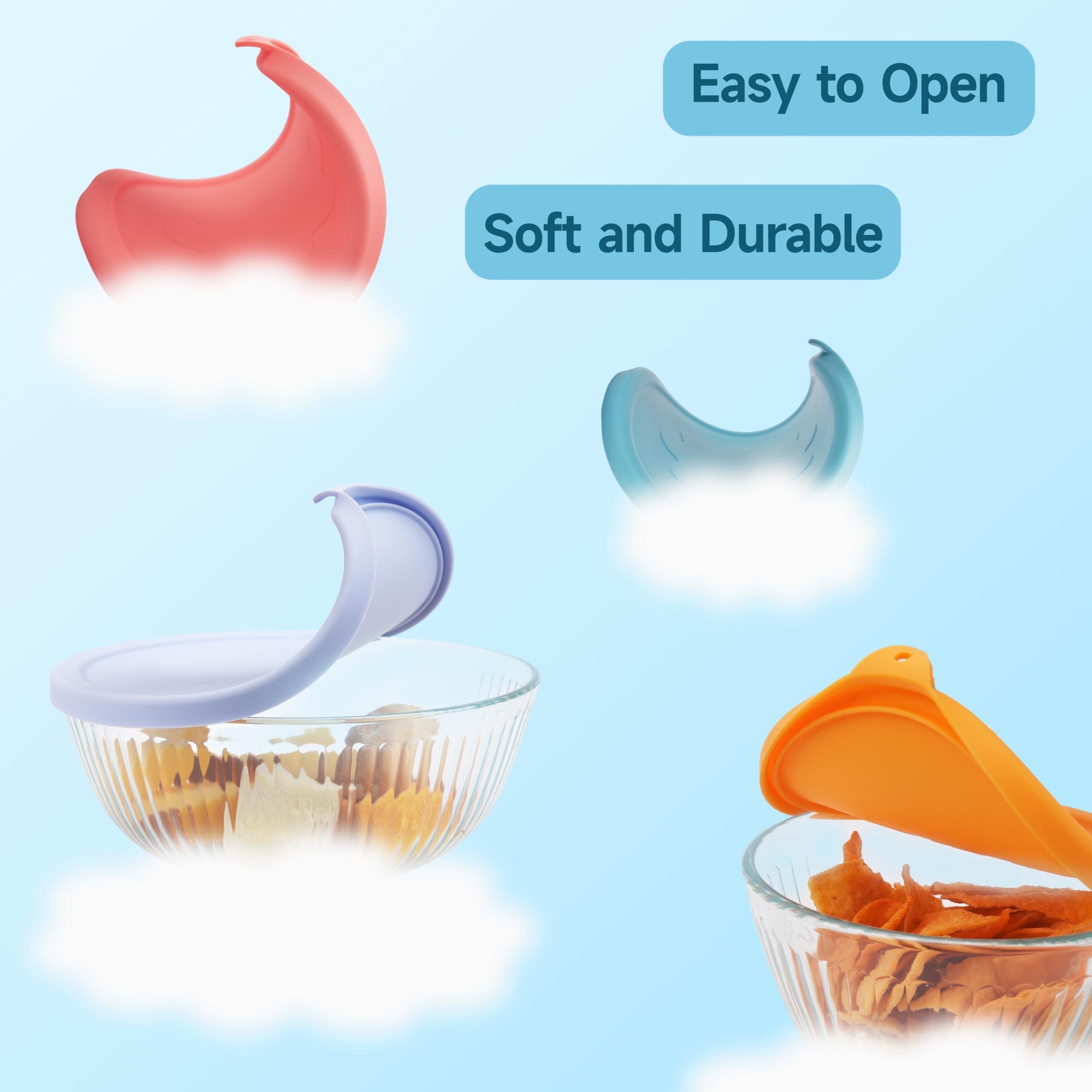 Purekra 1 Pack Silicone Replacement Lids Only Fit for Pyrex 7404-S 4.5 Quart Sculpted Clear & Sculpted Tinted Glass Mixing Bowls, Extra Large Size Silicone Covers, Dishwasher & Microwave Safe