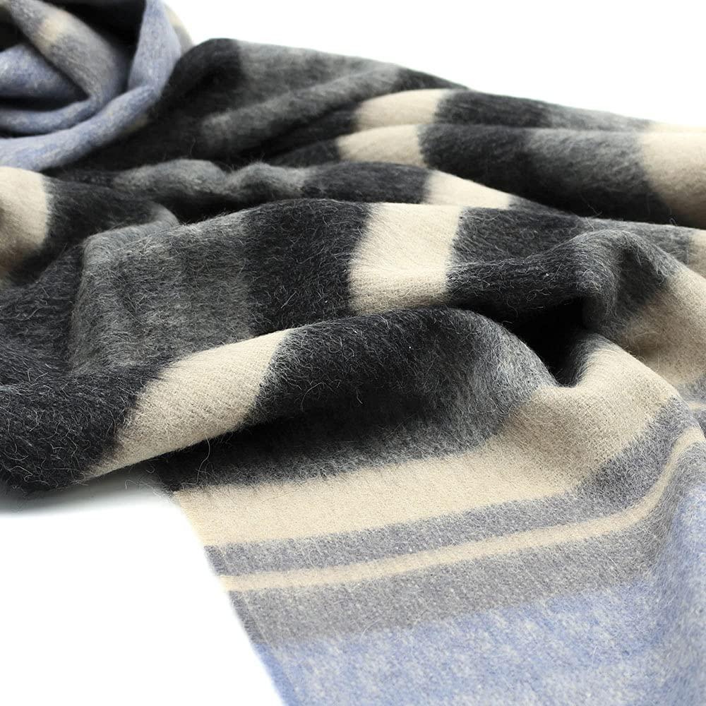 Alpaca Warehouse Alpaca Wool Blanket Throw Cherokee Design for Bed Couch Sofa Soft Warm Peruvian Alpaca Wool Blankets 72\" x 60\" (Combination 11 (Light Blue))