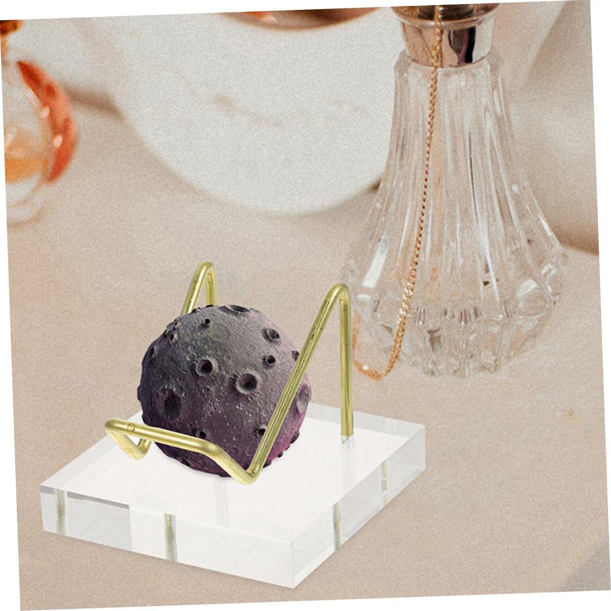 OKUMEYR OKUMEYR Lucite Holders for Heart Shaped Gems 3pcs Acrylic Display Stands Metal Base for Collectibles and Art Pieces