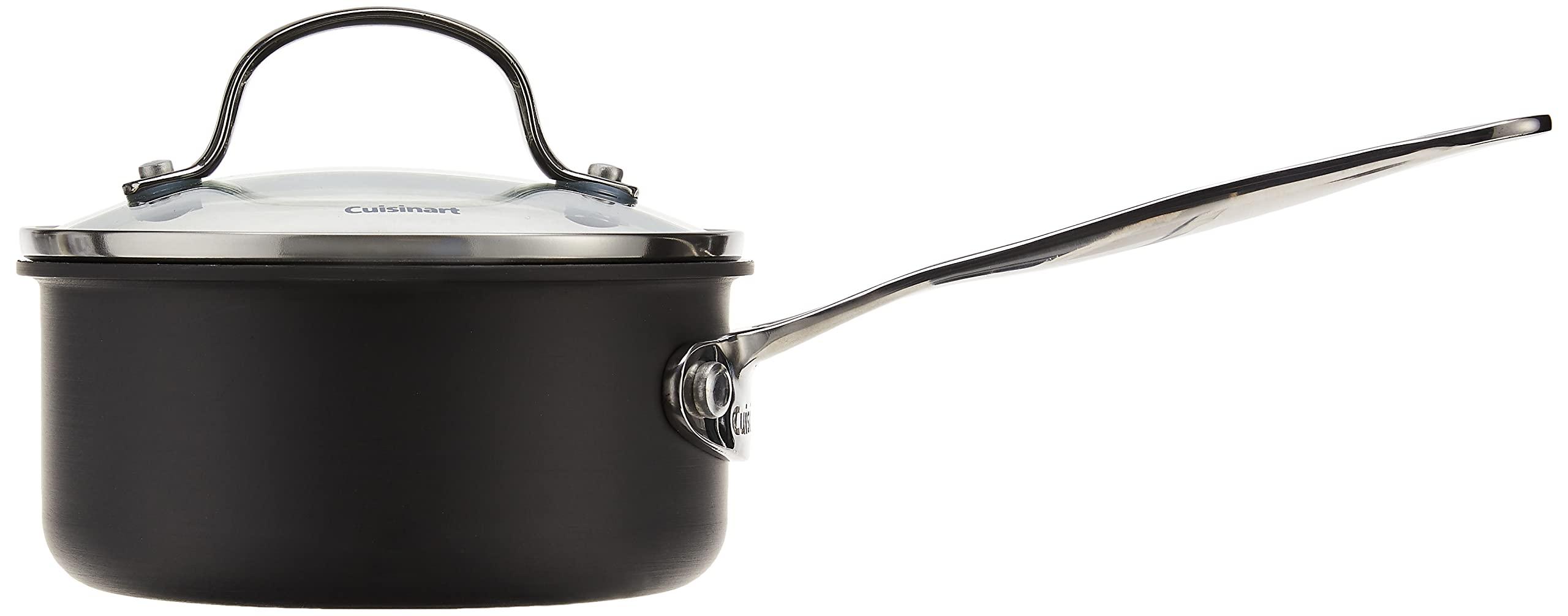 Cuisinart Cuisinart 619-14 Chef\'s Classic 1-Quart Nonstick-Hard-Anodized, Saucepan w/Cover & 719-14 1-Quart Chef\'s-Classic-Stainless-Cookware-Collection, Saucepan w/Cover