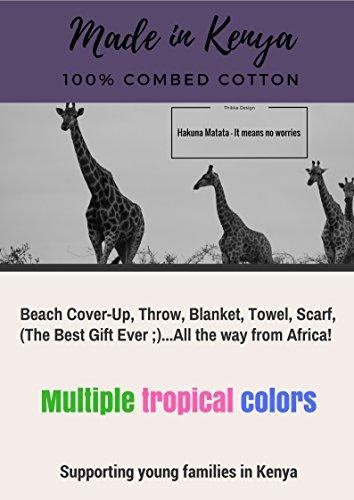 Thikka Design Thikka Design Kikoi Unisex Swimwear Cover-up (Nyasi Green, 100% Handmade, Imported from Kenya, African Kikoy)