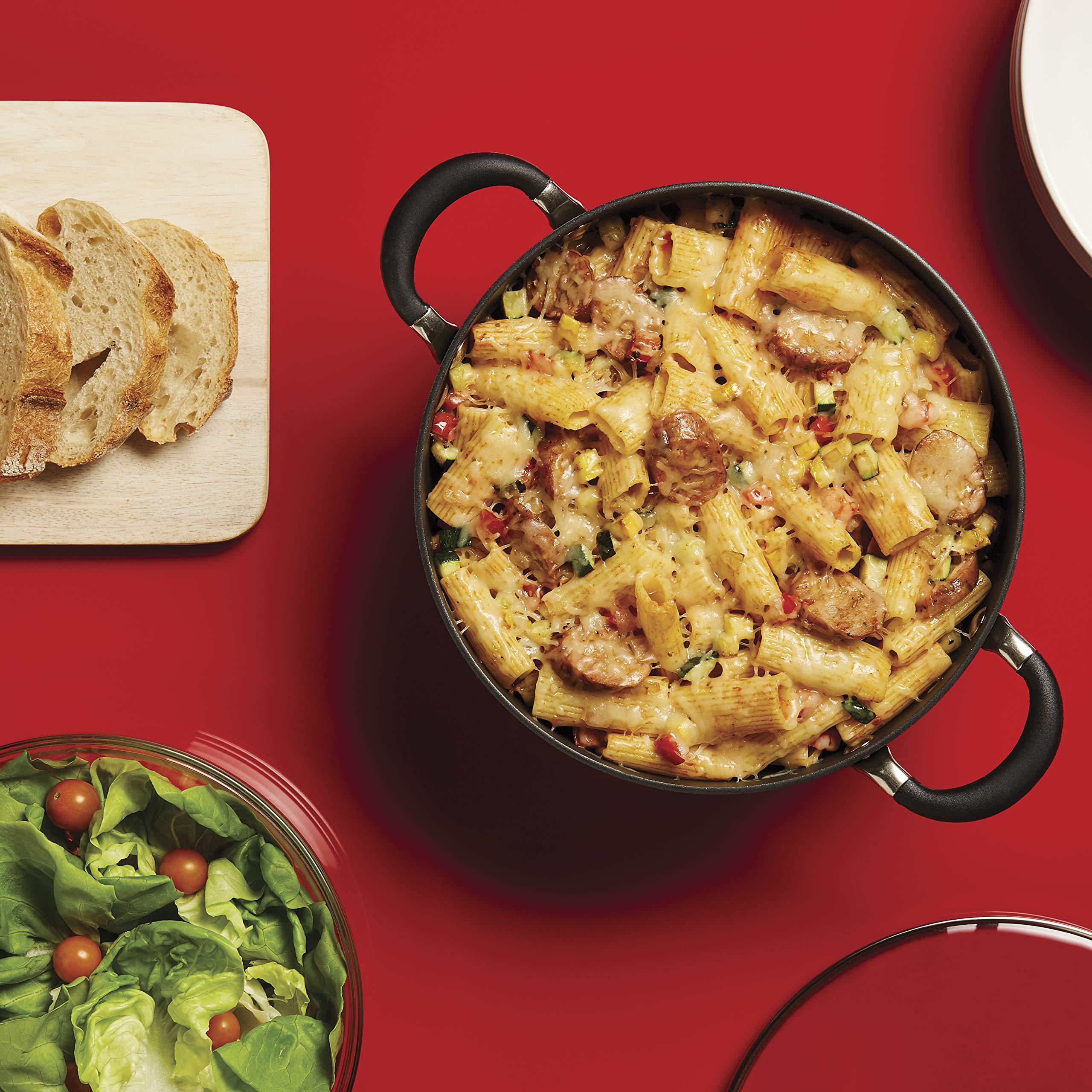 Circulon Circulon Symmetry Hard Anodized Nonstick Casserole Dish/Casserole Pan with Lid - 5.5 Quart, Black