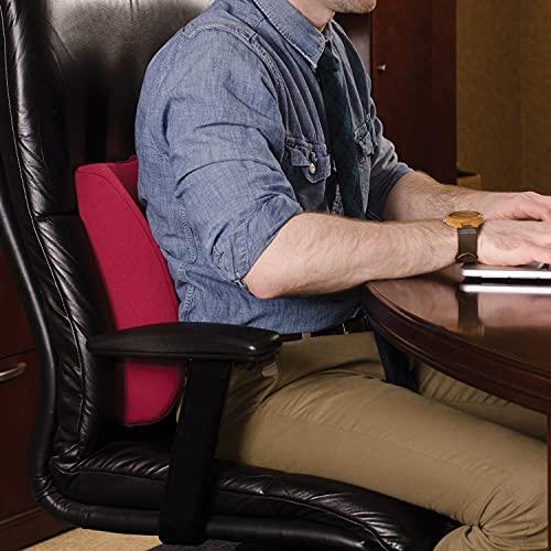 DMI DMI Lumbar Support Pillow for Chair to Assist with Back Support with Removable Washable Cover to Ease Lower Back Pain while Improving Posture, 14 x 13 x 5, Contoured Foam, Premium,Burgundy