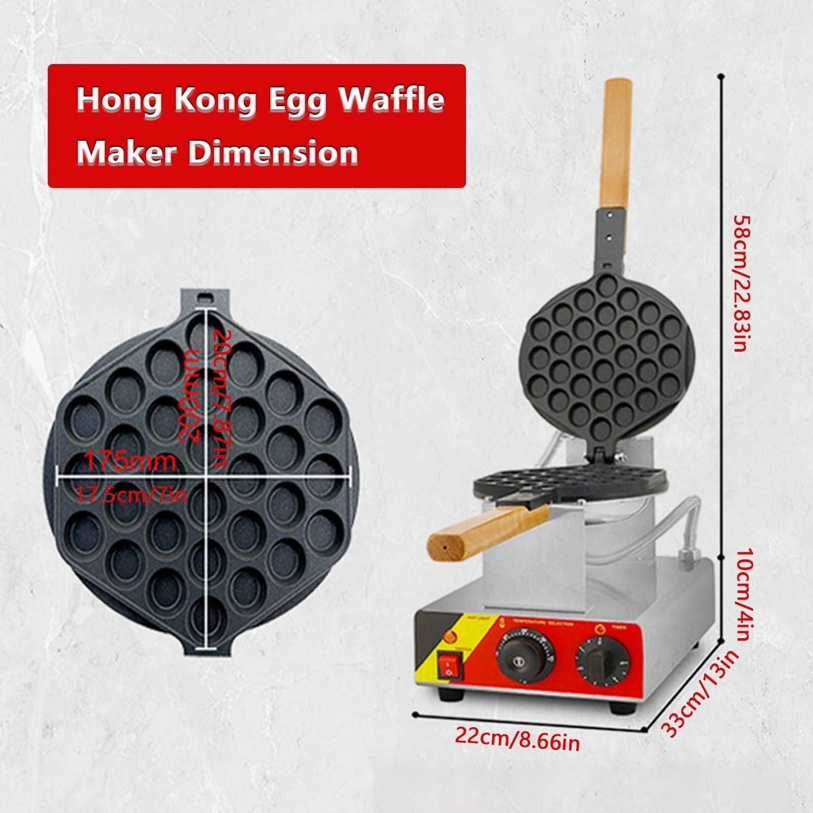 YQDDM Single Bubble Waffle Maker Commercial Waffle Maker Non-stick Hong Kong Egg Waffle Maker 180 Rotatable, Electric Non Stick Appliance for Ice Cream Treat Desserts