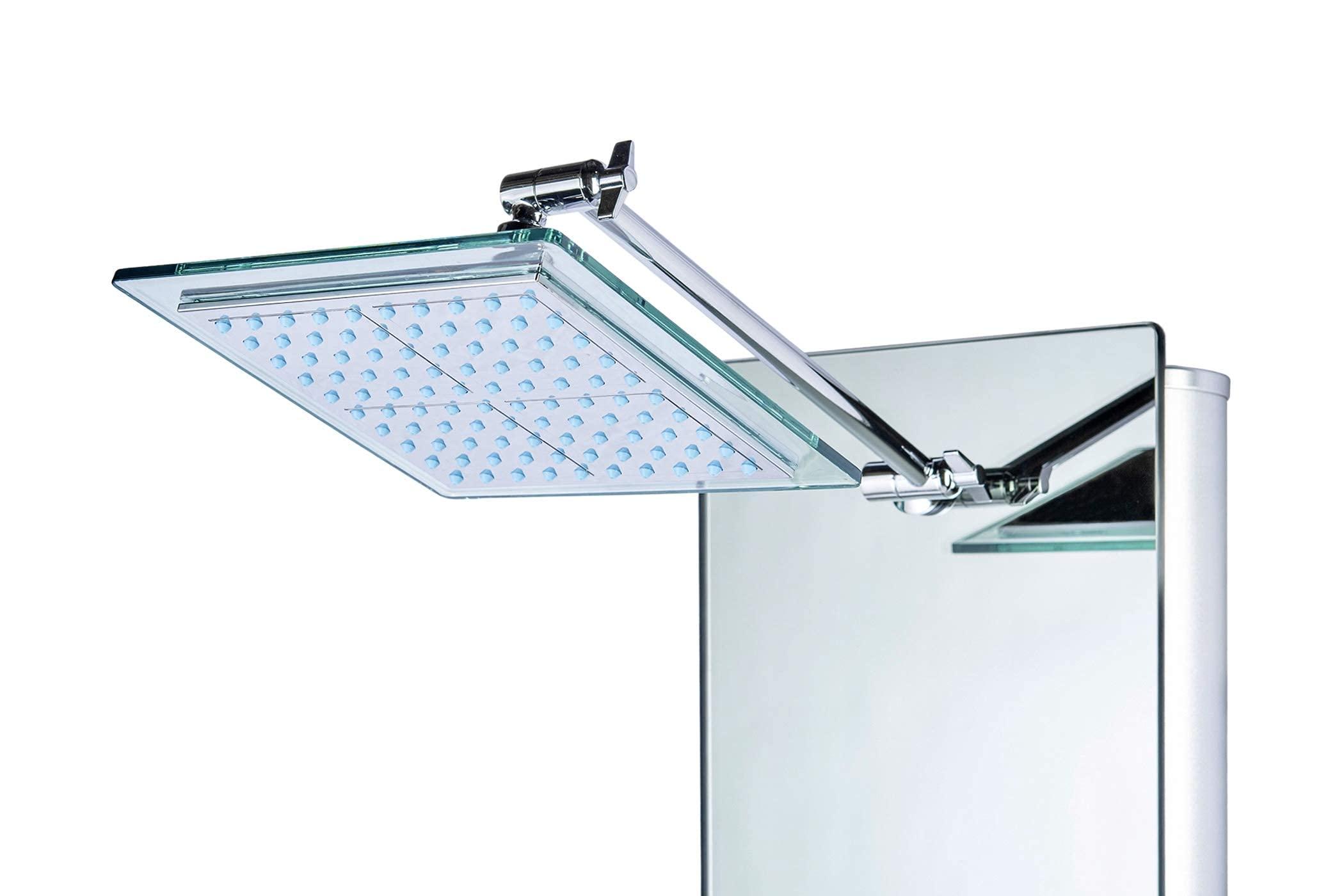 Blue Ocean Blue Ocean 52" Aluminum SPA392M Shower Panel Tower with Rainfall Shower Head, 8 Multi-functional Nozzles