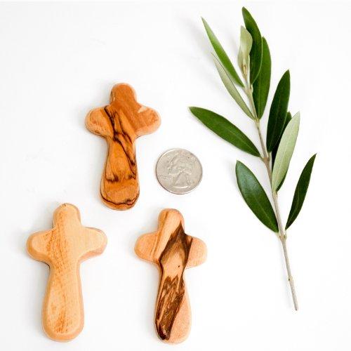 My Caring Cross My Caring Cross - Certified Holy Land Olive Wood Caring/Holding Cross (50, Small Pocket Cross)