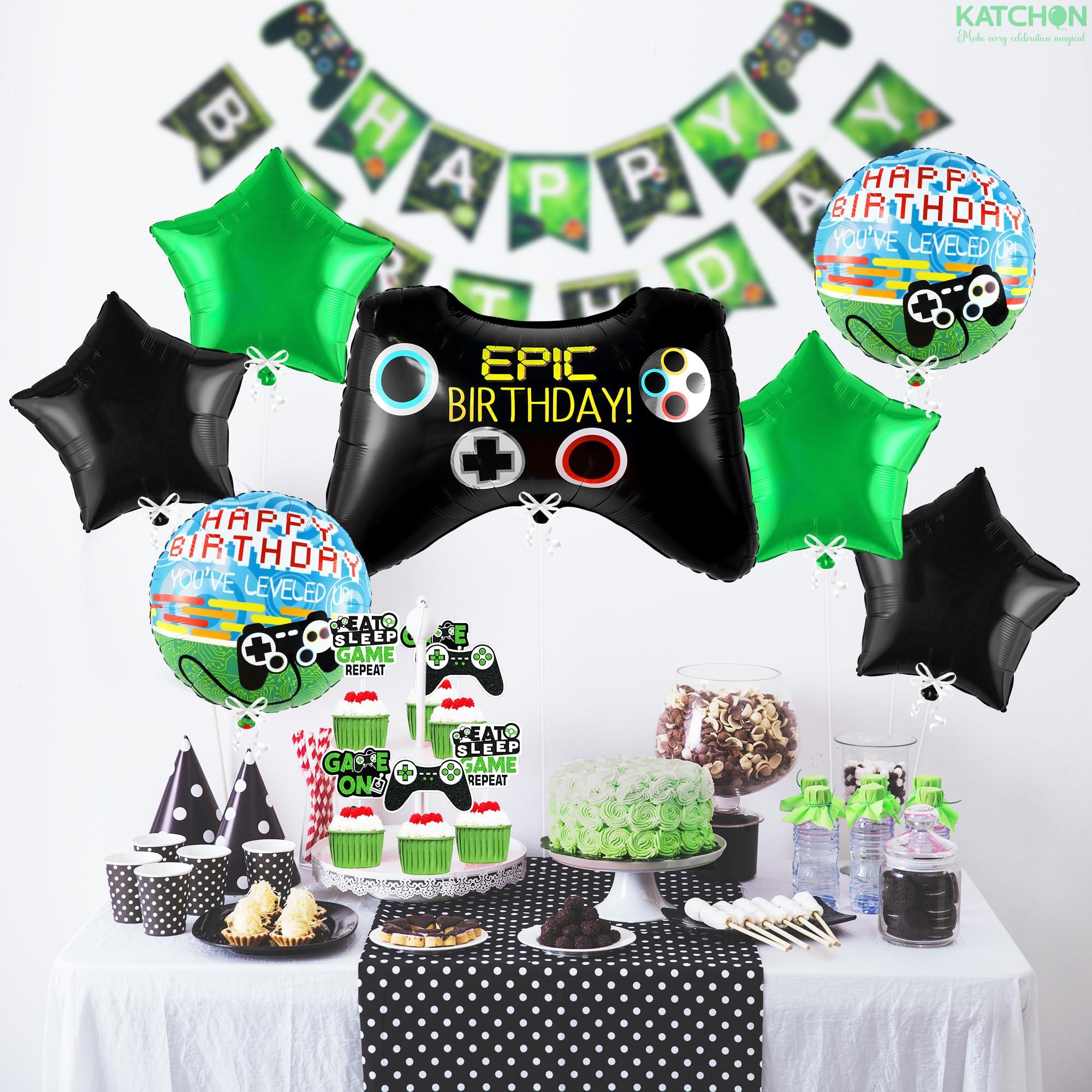 KatchOn KatchOn, Pack 7 Huge Video Game Balloons - Video Game Birthday Decorations | Gaming Balloons, Gamer Birthday Party Decorations | Gamer Birthday Balloons, Gamer Balloons, Level Up Birthday Decorations