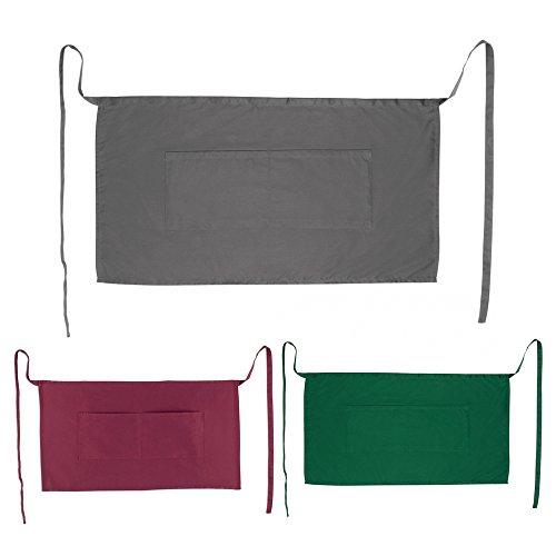 eBuyGB eBuyGB 100% Cotton Half Size Bartender Apron - Short Waist Bar/Caf (Green Pack of 10)