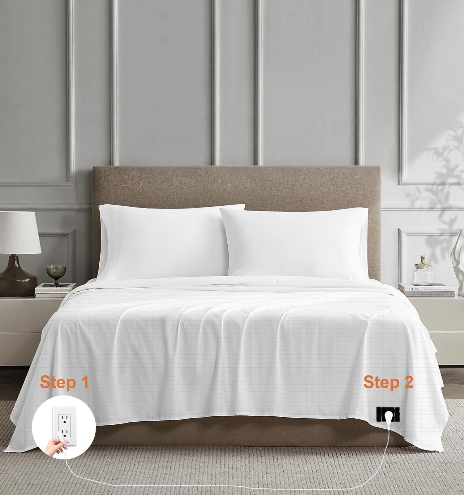 NIULAFR NIULAFR Grounding Sheets - 95% Nature Cotton +5% Silver Fiber - with Grounding Cord, Keep Good Sleep - Natural Healthy