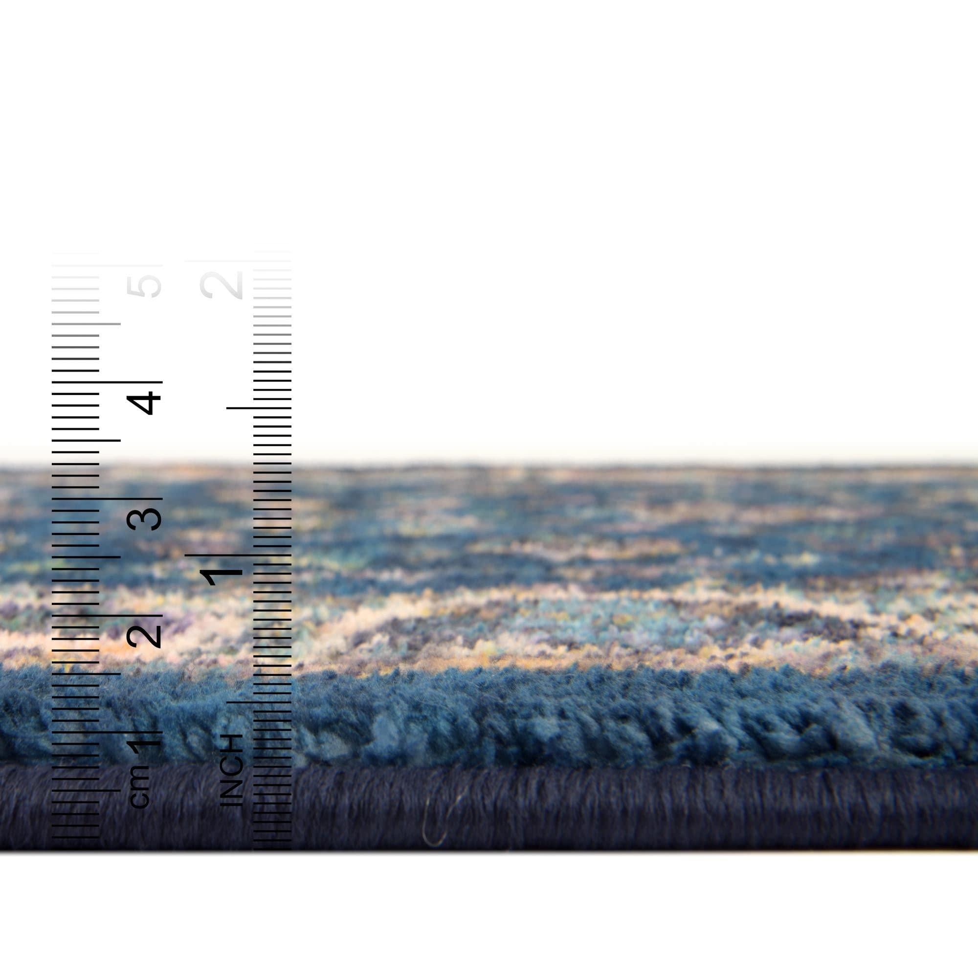 Rugs.com Rugs.com Medina Collection Rug 5 Ft Square Egyptian Blue Medium Rug Perfect for Living Rooms, Kitchens, Entryways