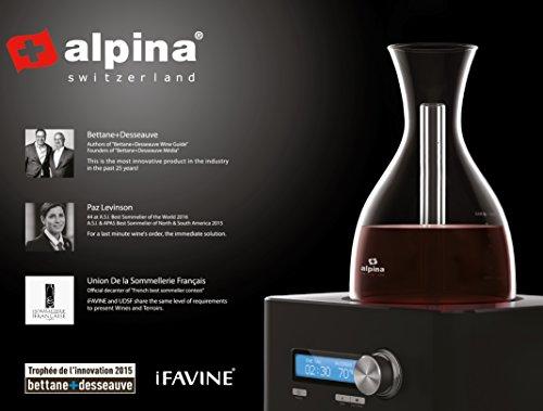ALPINA Alpina Decanter, Wine Aerator, isommelier, Electric, 7.75\" x 9.5\" x 14.2\", Black