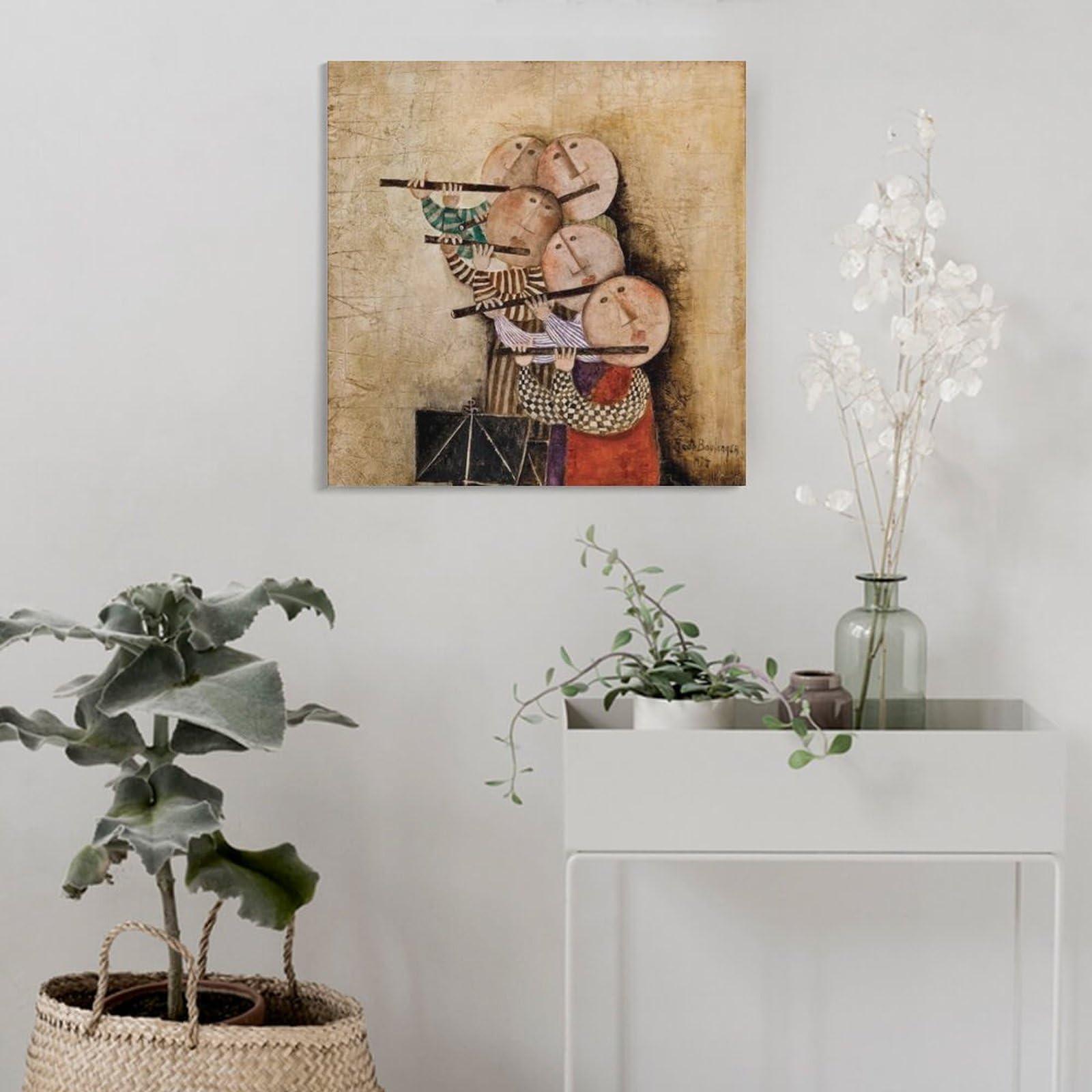 PANER PANER Graciela Rodo Boulanger Prints Paintings Flutes Noir 1974 Print Photo Art Painting Canvas Poster Home Decorative Bedroom Modern Decor Posters Gifts 12x12inch(30x30cm), Frame-style