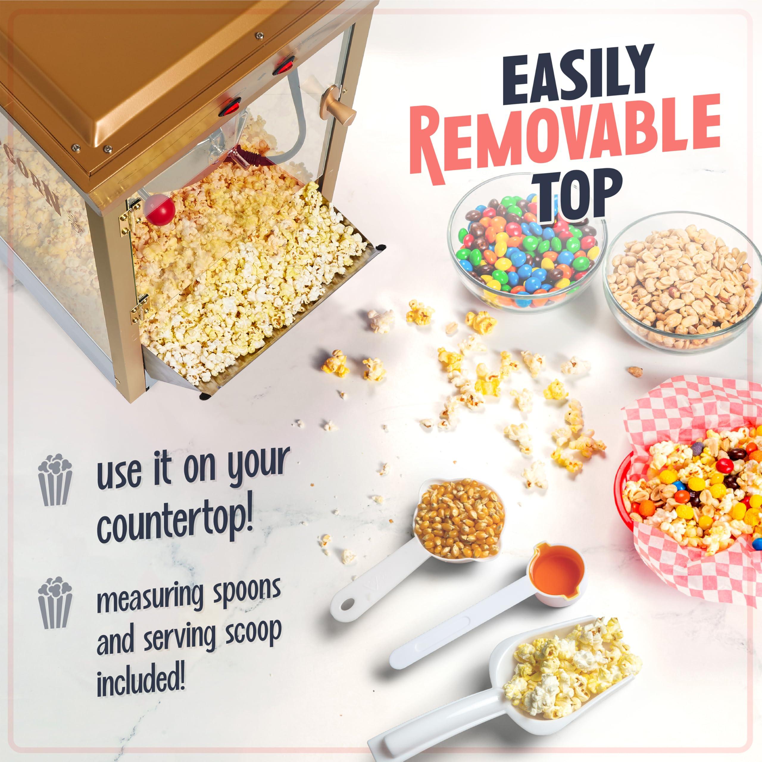 Nostalgia Nostalgia Popcorn Maker Machine - Professional Cart With 10 Oz Kettle Makes Up to 40 Cups - Vintage Popcorn Machine Movie Theater Style - Red