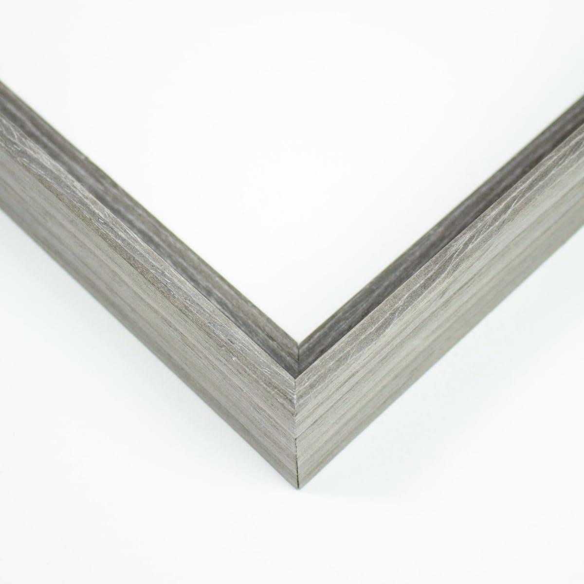 CustomPictureFrames.com 14x30 Canvas Frame Grey Solid Wood Floater Frame Width 1.125 Inches | Interior Frame Depth 1 9/16 Inches | Coleman Rustic Canvas Frame Complete with Canvas Clips & Hanging Hardware