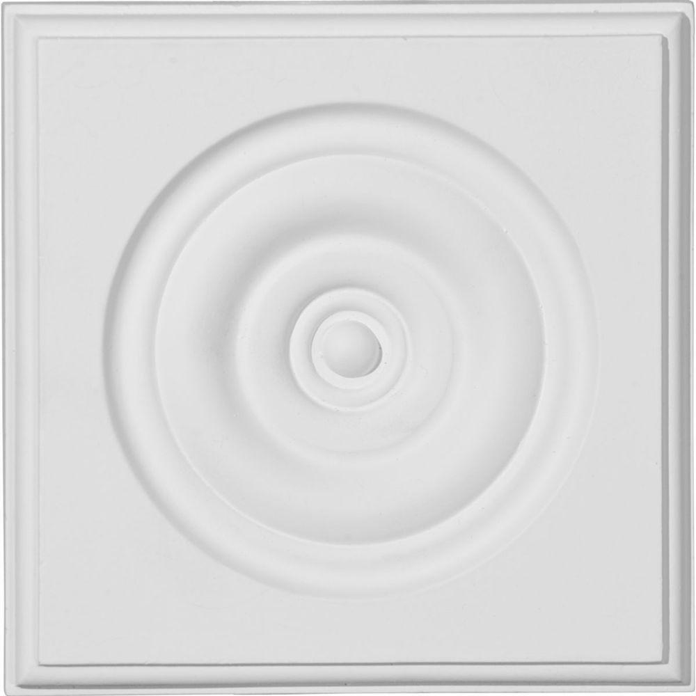 Ekena Millwork Ekena Millwork PB05X05X01TR Traditional Bullseye Plinth Blocks, 5 3/4\"W x 5 3/4\"H x 1 1/8\"P, Factory Primed