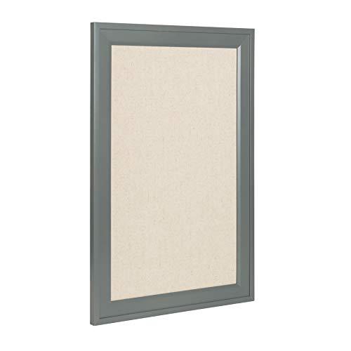 DesignOvation DesignOvation Bosc Framed Linen Fabric Pinboard, 18.5x27.5, Gray