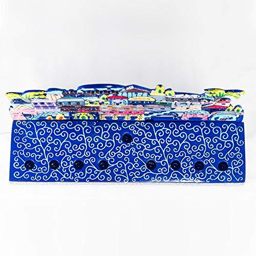Yair Emanuel Jerusalem Laser Cut Metal Hanukkah Menorah by Yair Emanuel