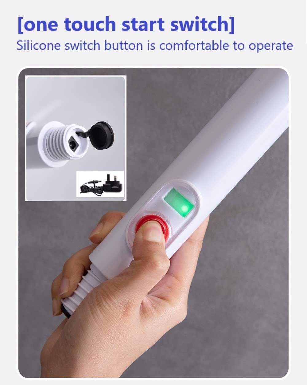 iW899Bytto Electric Spin Scrubber, Electric Cleaning Brush Scrubber 360 Cordless Power Cleaning Brush with Telescopic Rod Handle, Portable Spin Scrubber for Cleaning Kitchen, Floor, Toilet, 3 Brushes & a Holder