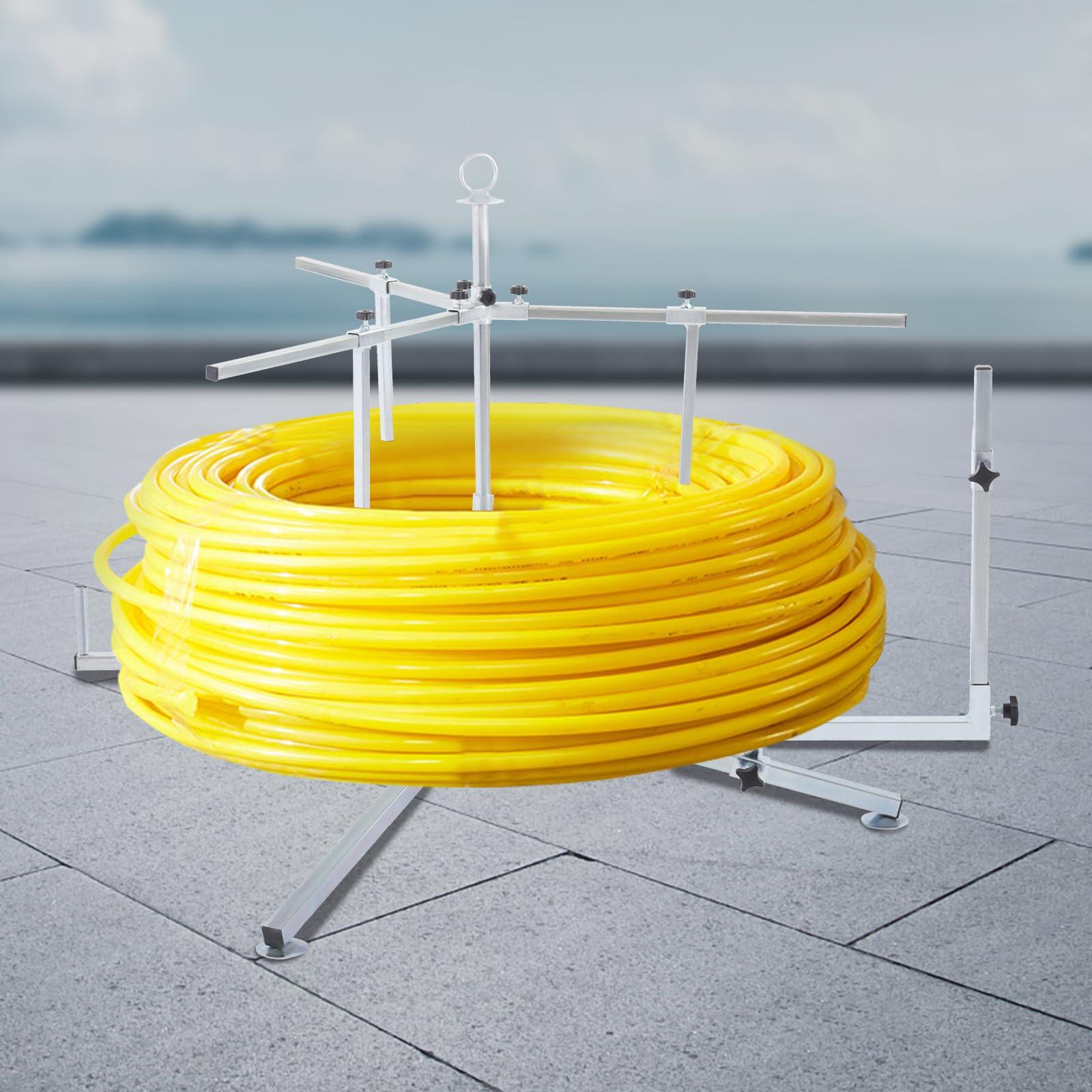 QUSKLISU Pipe Reel Dispenser, Underfloor Heating Galvanized Pipe Drainer Galvanized Pipe Winder, Dispenser for PEX/PERT Pipes Heavy Duty Pipe Uncoiler