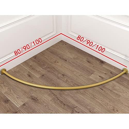 KOINEN Shower curtain rod,Bathroom curtain rail,Window Curtains Rod, for Fitting Room, Changing Room Curtain Track, U-shaped Ring Shelf (Color : Black, Size : 100x100cm) (Color : Gold, Size : 80x80cm) (Colo
