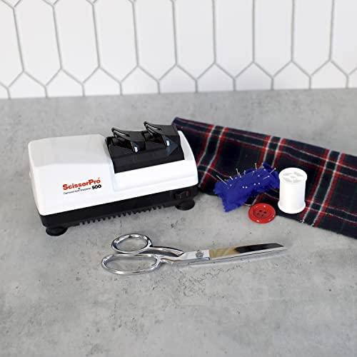 Chef’sChoice Chef's Choice Scissorpro Electric Professional with Diamond Hone Features Precise Angle Guides Sharpens a Variety of Household Scissors, 2-Stage, White