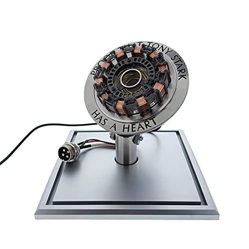 Generic Generic Iron Man Arc Reactor 1:1 Ratio, Vibration Sensing, LED Light, USB Connection, with Display Case. for Collections, Toy Gift