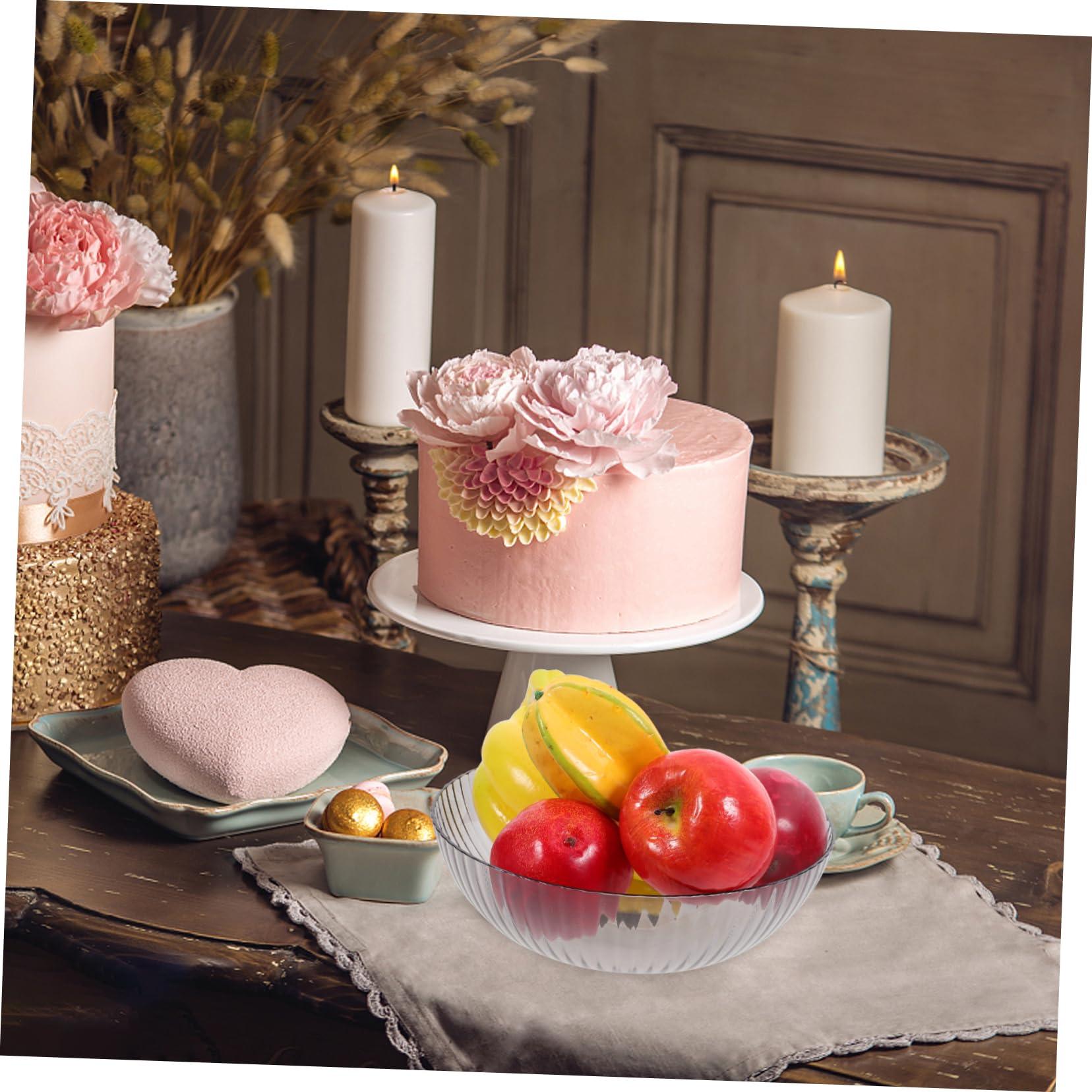 CONGARTENO CONGARTENO Plastic Serving Tray Large Tray Home Serving Tray Fruit Plate Ice Grey Round Outdoor Serving Tray Multi-function