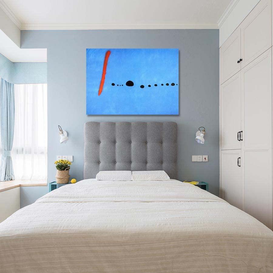 Ltt-Ydd-Ccl Blue IIBy Joan Miro Abstract Canvas Wall Art for Living Room Home Decorations Office Bedroom Decor Artwork Pictures Ready to Hang(75x105cm 30x41inch) Framed