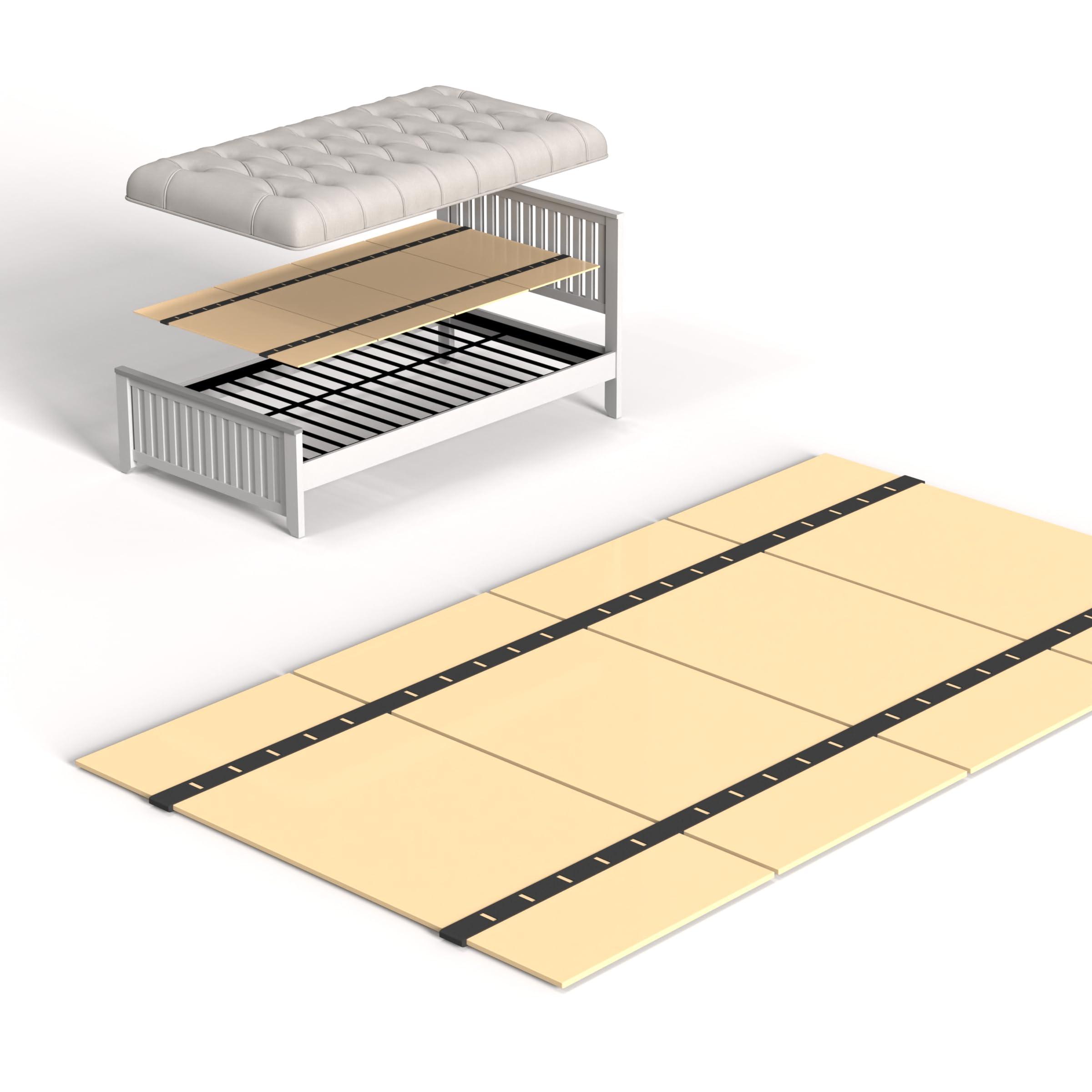 BBX-G BBX-G Heavy Duty Thick Folding Box Spring, Mattress Supporting Wood Floor, Foldable Box Spring, Bed Support Slats, 60\"x30\"