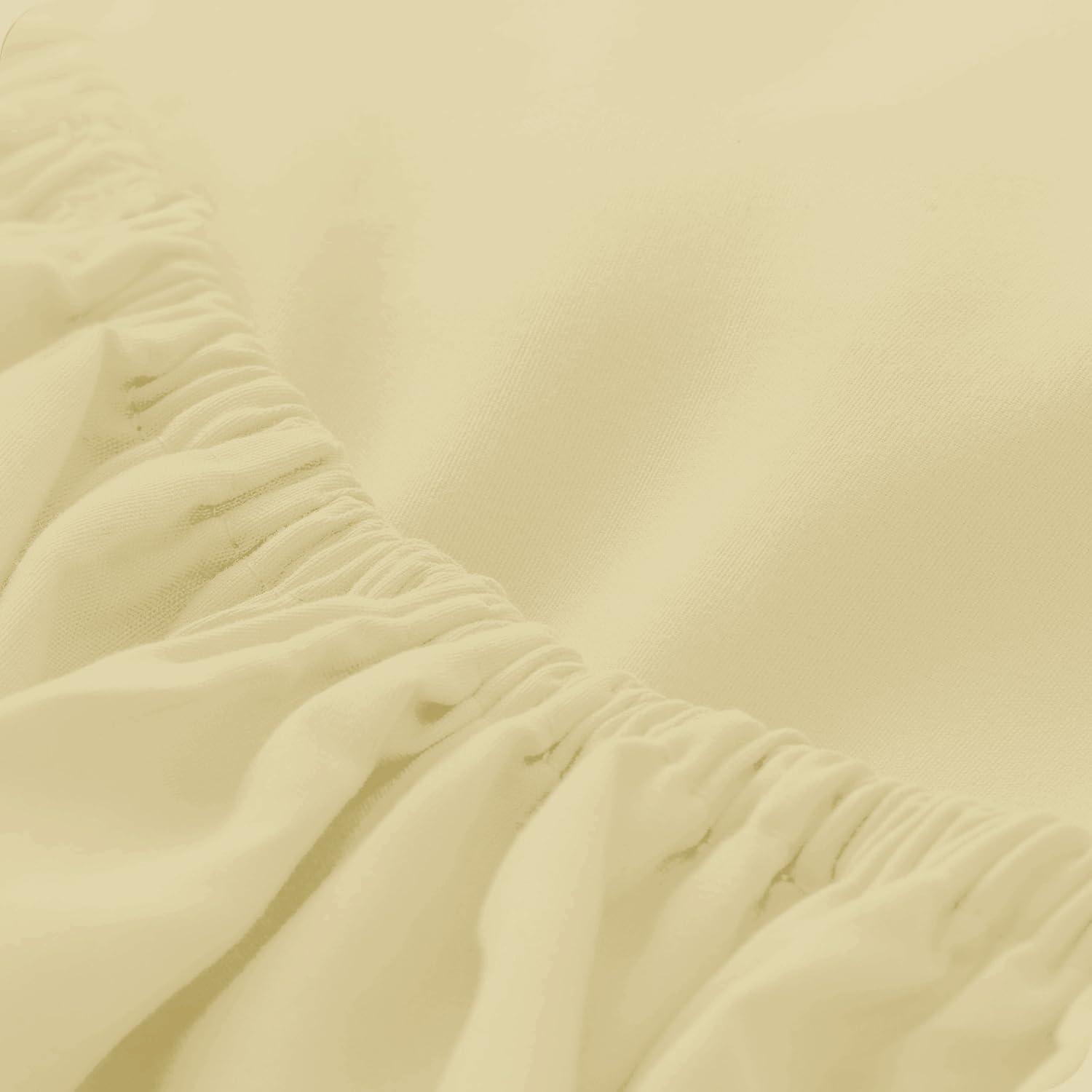 Ashley Mills Ashley Mills Split California King Sheet Set for Adjustable Bed Luxury Sheets, 800 TC 100% Egyptian Cotton Sheets, 5 Piece Split Sheet Set,21\" Deep Pocket, Ivory Solid