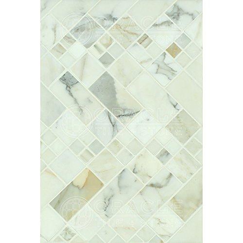 Oracle Tile & Stone Calacatta Gold (Italian Calcutta) Marble 2 X 2 Mosaic Tile, Honed