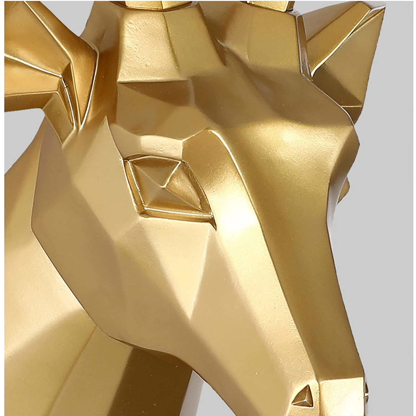 HomeLoft Basics Mini White + Gold Antler Faux Deer Sculpture - Wall Hanging Sculpture, Faux Taxidermy Deer Antler Wall Mount for Christmas Sofa Background (Color : Gold)