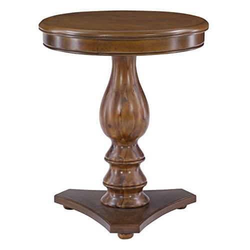 Powell Powell Hazelnut Round Top Finley Pedestal Accent Side Table