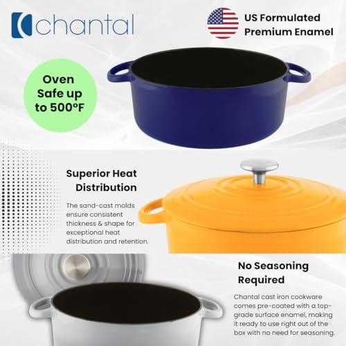 Chantal Chantal Cast Iron Dutch Oven, 3 qt, US Formulated Premium Enamel, Fade Grey