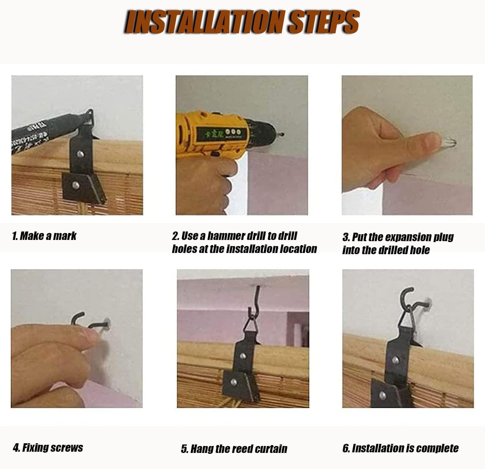 WEZINK Bamboo Shades Outdoor for Patio, Retro Bamboo Roll Up Blinds, Bamboo Shades Blinds Reed Shades Bamboo Roller Blinds, Bamboo Roll Up Shades Porch Indoor/Outdoor Privacy 6567inWH Black