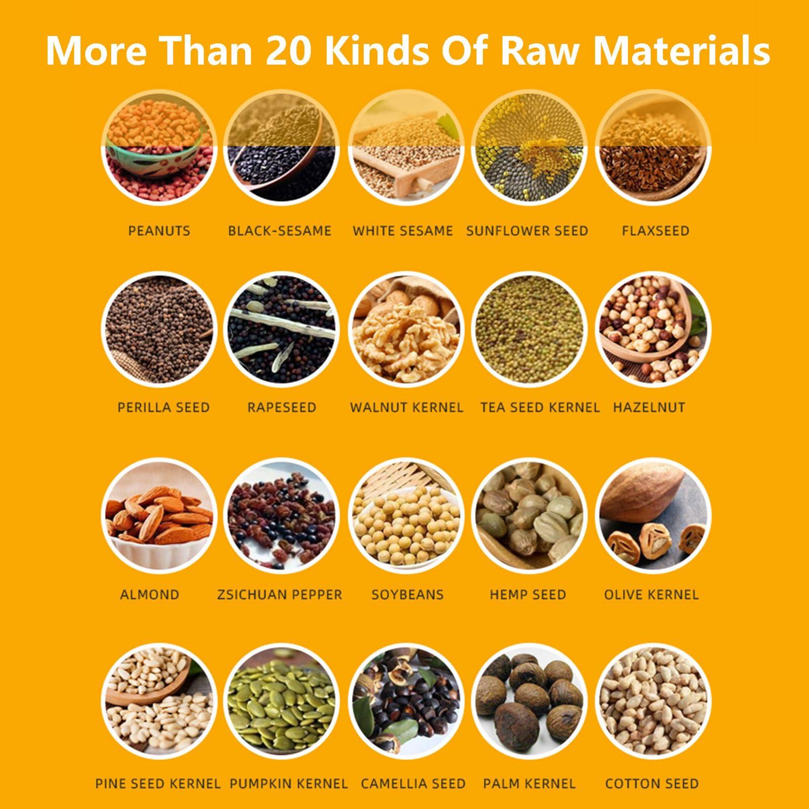 forplubossmmp Automatic Oil Press Machine with Cold Pressing and Hot Pressing Modes, Electric Oil Expeller Machine Stainless Steel Oil Press for More Than 20 Kinds Of Raw Materials, High Oil Yield