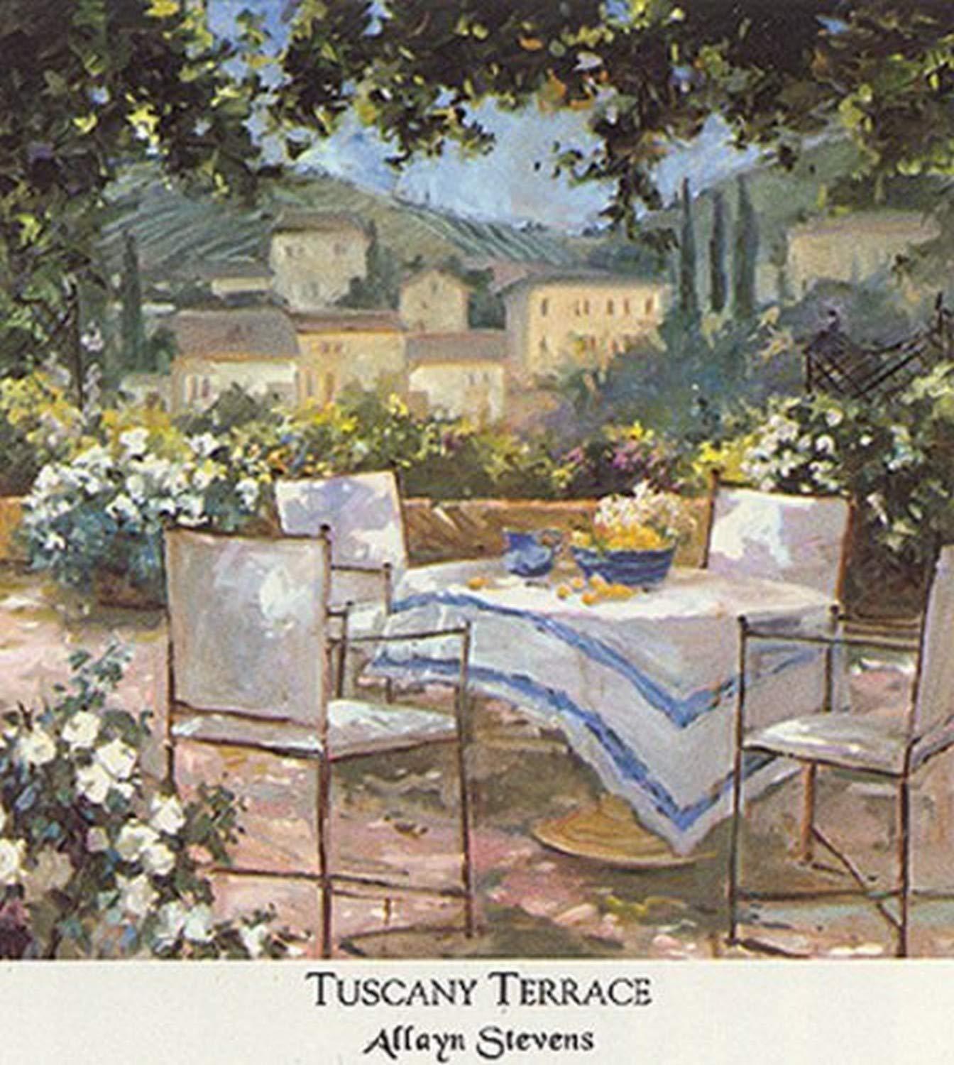 Buyartforless Buyartforless Tuscany Terrace by Allayn Stevens 29 X 27 Art Print Poster Wall D\'cor Italian Landscape