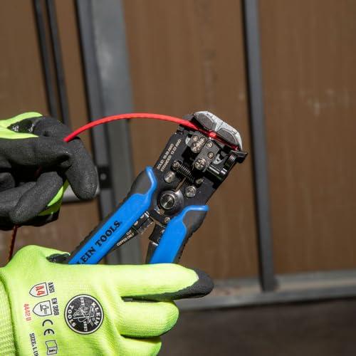 Klein Tools Klein Tools 11061 Self-Adjusting Wire Stripper / Cutter, Heavy Duty, for 10-20 AWG Solid, 12-22 AWG Stranded, and Romex Wire 12/2 and 14/2