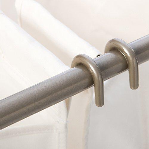 TRINITY TRINITY 3-Bag Bamboo Cart, Laundry Organization and Dirty Clothes Hamper with Wheels for Bedroom, Closet, Dorm Room and More, Large, White and Champagne