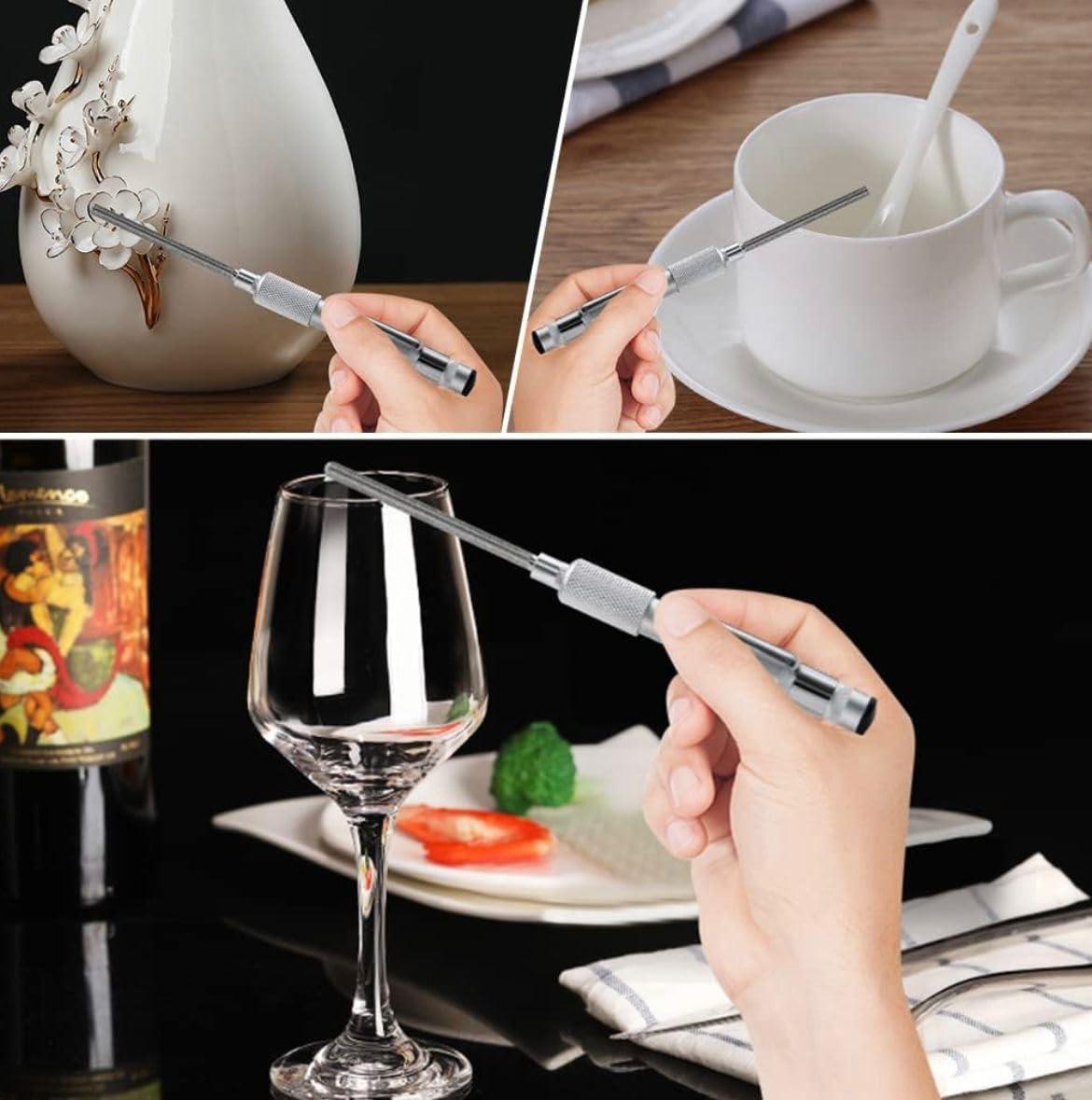 Cadie Diamond Coated Half Round File Round File Crystal & Glass Diamond File Saver Multi-Purpose Diamond Sharpener Blue 1 Pack